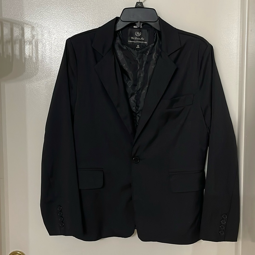 YIDANNA BLAZER JACKET WOMENS M BLACK 3 POCKET DECENTLY LINNING CLOSET ESSENTIAL